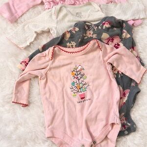 Pink Baby Onesie with Tree Design